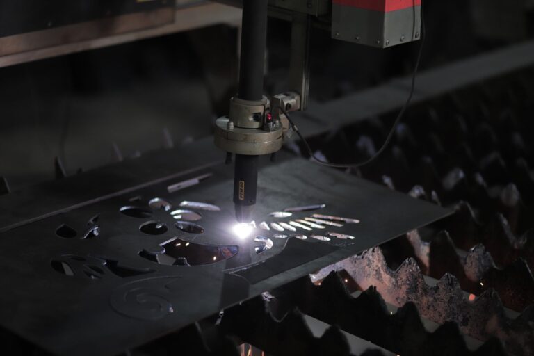 UK Manufacturing’s Skills Shortage Is Changing as Factory Automation Increases Laser cutting a steel sheet in a fabrication workshop